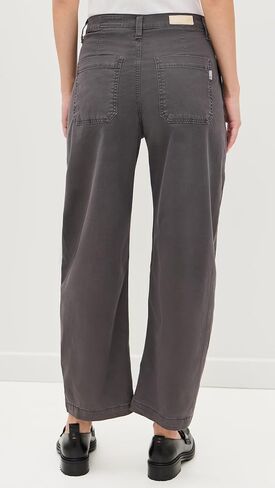 AG Adriano Goldschmied Women's Fiona Hise Rise Barrel Chino in Sulfur Misty Grey Pants in Kuwait