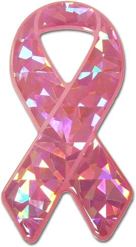 Elektroplate Pink Ribbon Breast Cancer Awareness Reflective Domed Decal (3.5" x 1.75") Premium 3D All Weather Vinyl Sticker for Car, Water Bottle, Laptop, Phone & More | Made in The USA in Saudi Arabia