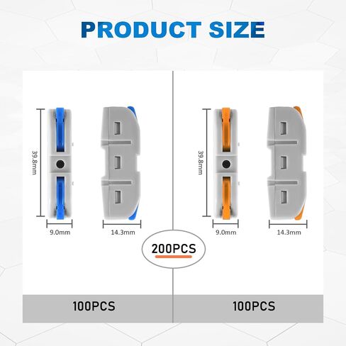 Lever Wire Connectors, HTCELLE 60-Piece Quick Connect Electrical Splicing Kit for Compact Inline Terminals - 28-12 AWG, 1 in 1 out in Kuwait