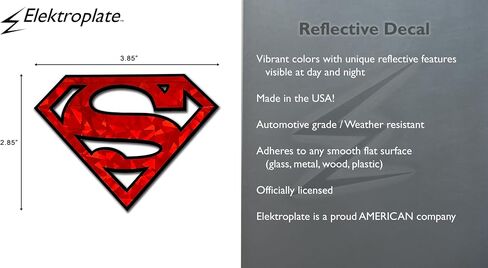 Elektroplate مرخص رسميًا من الكوميديا DC Superman Superman Red Redect Mucal (3.85 "× 2.85") جميع ملصقات فينيل الطقس للسيارة وزجاجة المياه والكمبيوتر المحمول والكمبيوتر اللوحي والبرودة والهاتف والمزيد | صنع في الولايات المتحدة in Saudi Arabia