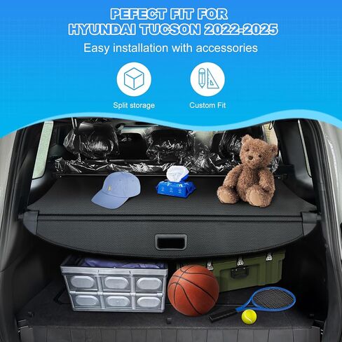 غطاء شحن Auxko القابل للسحب لـ Hyundai Tucson 2025-2022 ، غطاء ظل أمتعة أمتعة الغلاف الجذع لعام 2025 2024 2023 in Kuwait