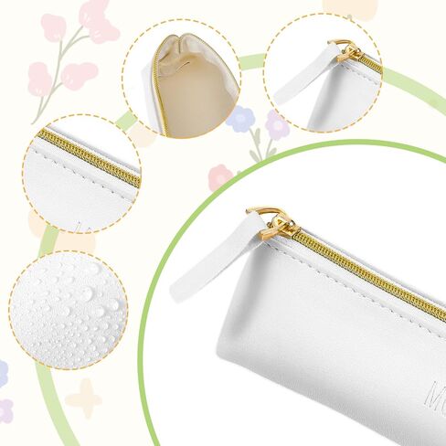2pcs Mini cosmetic bag for purse small leather pouch small make up bag with Zipper Portable Small Cosmetic Organizer for Women and Girls, black beige, 579067_1_nDh6KXy23 in Saudi Arabia