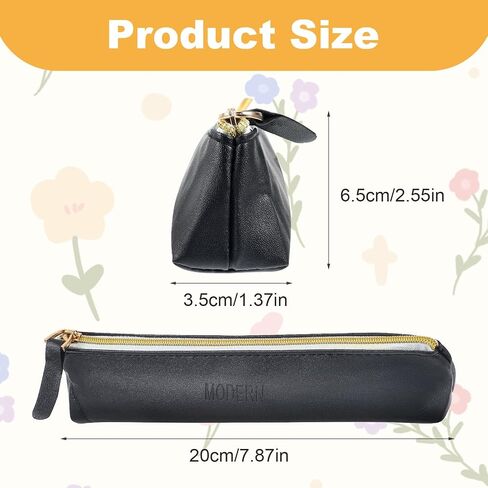 2pcs Mini cosmetic bag for purse small leather pouch small make up bag with Zipper Portable Small Cosmetic Organizer for Women and Girls, black beige, 579067_1_nDh6KXy23 in Saudi Arabia