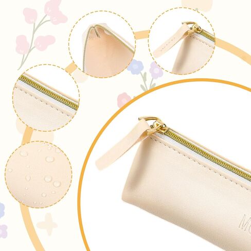 2pcs Mini cosmetic bag for purse small leather pouch small make up bag with Zipper Portable Small Cosmetic Organizer for Women and Girls, black beige, 579067_1_nDh6KXy23 in Saudi Arabia