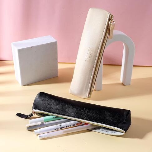2pcs Mini cosmetic bag for purse small leather pouch small make up bag with Zipper Portable Small Cosmetic Organizer for Women and Girls, black beige, 579067_1_nDh6KXy23 in Saudi Arabia