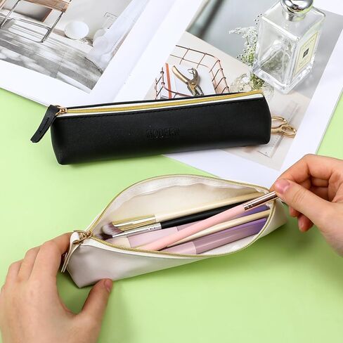 2pcs Mini cosmetic bag for purse small leather pouch small make up bag with Zipper Portable Small Cosmetic Organizer for Women and Girls, black beige, 579067_1_nDh6KXy23 in Saudi Arabia