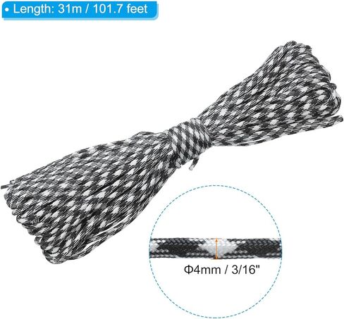 Patikil 100 قدم 7-Strand Core Paracord ، 3/16 بوصة Paracord Lanyard Nylon Camping Rope for Camping Tent thetse ، Blue Camo (4mmx31m) in Kuwait