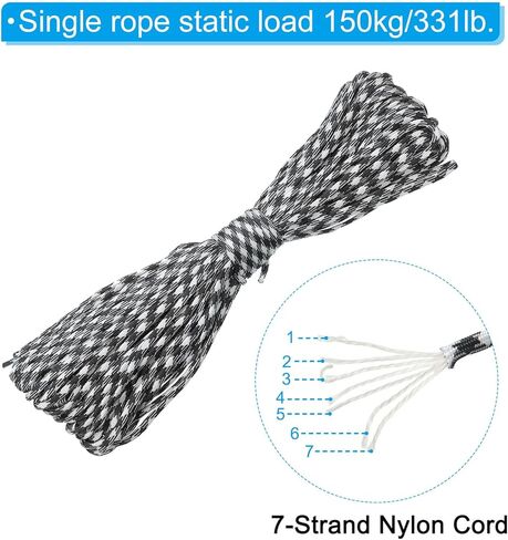 Patikil 100 قدم 7-Strand Core Paracord ، 3/16 بوصة Paracord Lanyard Nylon Camping Rope for Camping Tent thetse ، Blue Camo (4mmx31m) in Kuwait