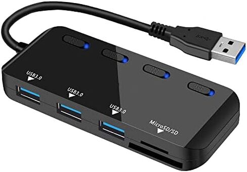 USB Hub 3.0 Splitter, 7-Port USB Extender for Laptop, VVTOYER USB Multiport Adapter Expander with Individual Power Switch and 3.3ft Long Cable, for MacBook, Mac Pro, Mac Mini, iMac, Surface, PS4, PC in Saudi Arabia