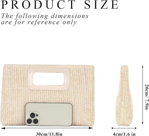 GOKTOW Straw Clutch Top Handbags Raffia Bag Purse Woven Tote CrossBag for Women Beach Summer Travel With Chain 2025 in Kuwait