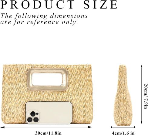 GOKTOW Straw Clutch Top Handbags Raffia Bag Purse Woven Tote CrossBag for Women Beach Summer Travel With Chain 2025 in Kuwait