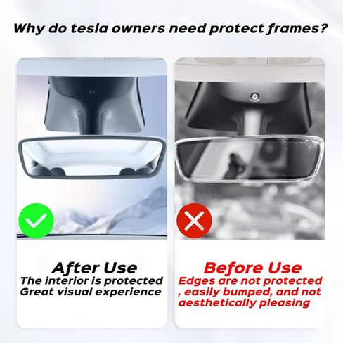 3 PCS Center Console Accessories متوافقة مع Tesla Model 3 | Y 2023 2022 2021 & Model Y 2024 حصيرة تغطية لشاشة لمس مساحة الشحن والخلفي مرآة الرؤية المحمية in Kuwait