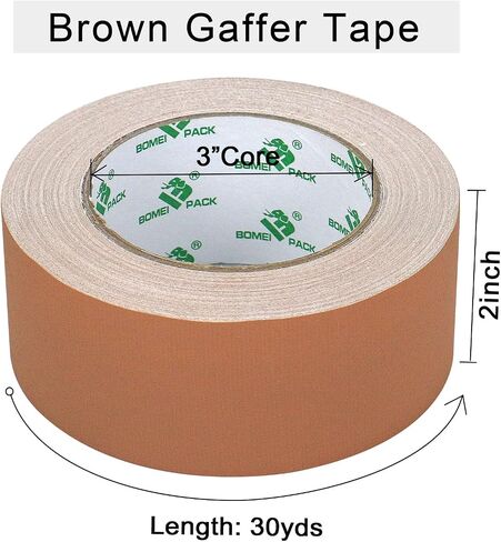 BOMEI PACK 1 Pack Gray Gaffer Tape 2inch x 30yds, Matte Non-Reflective No Residue Hand Tear Self-Adhesive Gaffer Tape for Cable, Stage, Photo Studio, Painters and Pro Duct Repair Value Pack in Kuwait