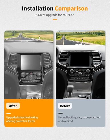 Hoolcar Center Console Navigation Panel Trim Middle Air Conditioning Vent Cover Compatible with 2014-2018 Jeep Grand Cherokee, Matte Black in Saudi Arabia