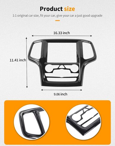 Hoolcar Center Console Navigation Panel Trim Middle Air Conditioning Vent Cover Compatible with 2014-2018 Jeep Grand Cherokee, Matte Black in Saudi Arabia