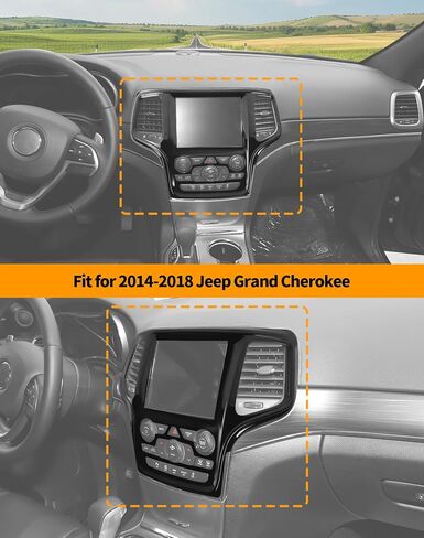 Hoolcar Center Console Navigation Panel Trim Middle Air Conditioning Vent Cover Compatible with 2014-2018 Jeep Grand Cherokee, Matte Black in Saudi Arabia