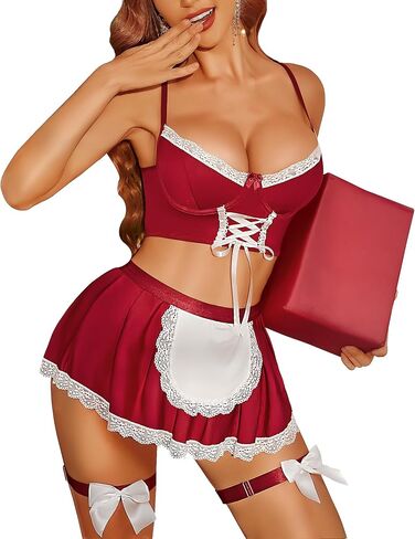 RSLOVE SEXY Womens Lingerie Set - 5 قطعة من الدانتيل Babydoll Dress Lingerie Exotic Lingerie Assume Costume in Saudi Arabia