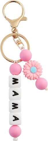 Mama Keychain for Women Silicone Flower Chains Chains Hight for Mom Pres Bag Car Keys Accessories in Kuwait