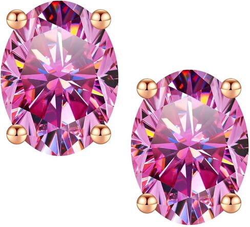 Memorjew 1CT أقراط Birthstone Oval للنساء ، S925 Sterling Silver Stud أقراط أصلية أو خلقت أقراط من الحجر المولد 12 شهرًا. in Saudi Arabia