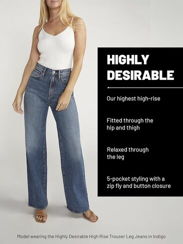 Silver Jeans Co. Women's Plus Size Highly Desirable High Rise Trouser Leg Jeans in Saudi Arabia