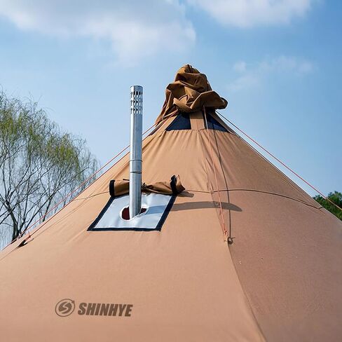Canvas Tent Bell Tent Glamping Tent, 4 Seasons Yurt Tent for Camping 3M/4M/5M Canvas Tents with Stove Jacks, Dream House Family Camping Outdoor Hunting Party (3M- 9.8FT) in Saudi Arabia