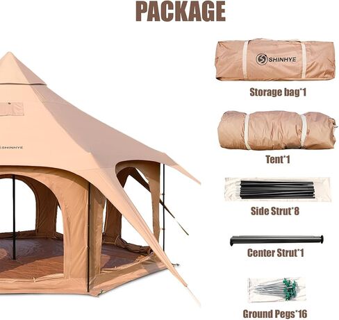Canvas Tent Bell Tent Glamping Tent, 4 Seasons Yurt Tent for Camping 3M/4M/5M Canvas Tents with Stove Jacks, Dream House Family Camping Outdoor Hunting Party (3M- 9.8FT) in Saudi Arabia