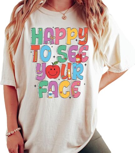Comfort Colors® Back to School Teacher Shirt-Happy to See Your Face Tee- Gift for Teacher- First Day of Teacher Outfit in Saudi Arabia