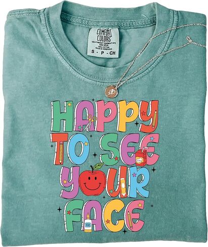 Comfort Colors® Back to School Teacher Shirt-Happy to See Your Face Tee- Gift for Teacher- First Day of Teacher Outfit in Saudi Arabia