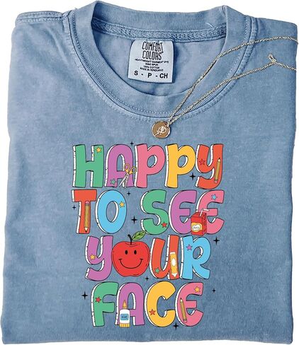 Comfort Colors® Back to School Teacher Shirt-Happy to See Your Face Tee- Gift for Teacher- First Day of Teacher Outfit in Saudi Arabia