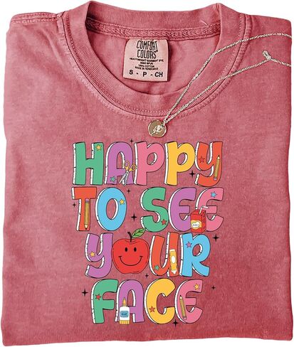 Comfort Colors® Back to School Teacher Shirt-Happy to See Your Face Tee- Gift for Teacher- First Day of Teacher Outfit in Saudi Arabia