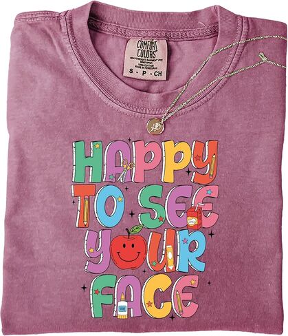 Comfort Colors® Back to School Teacher Shirt-Happy to See Your Face Tee- Gift for Teacher- First Day of Teacher Outfit in Saudi Arabia