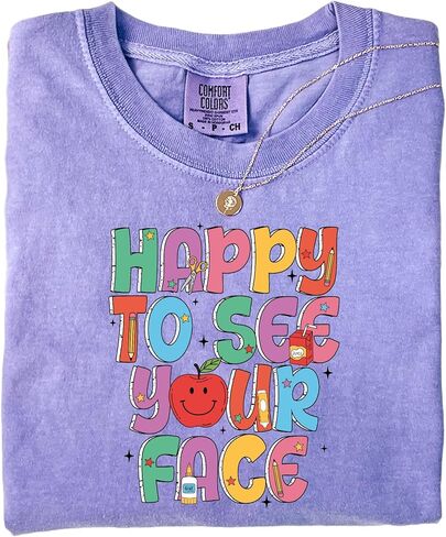 Comfort Colors® Back to School Teacher Shirt-Happy to See Your Face Tee- Gift for Teacher- First Day of Teacher Outfit in Saudi Arabia