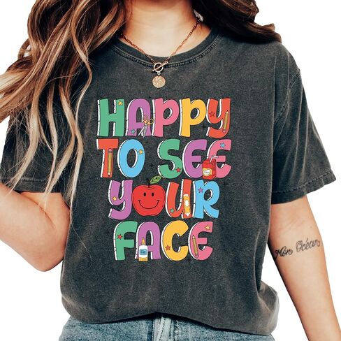 Comfort Colors® Back to School Teacher Shirt-Happy to See Your Face Tee- Gift for Teacher- First Day of Teacher Outfit in Saudi Arabia