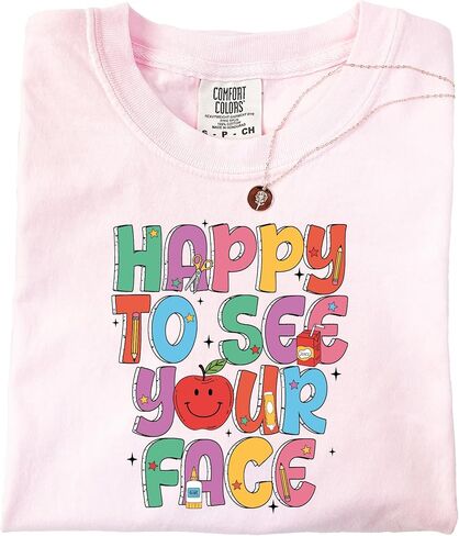 Comfort Colors® Back to School Teacher Shirt-Happy to See Your Face Tee- Gift for Teacher- First Day of Teacher Outfit in Saudi Arabia