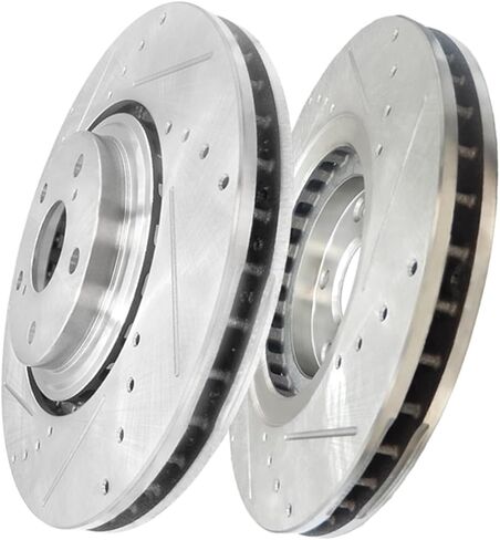 PM Auto Front Drilled Slotted Disc Brake Rotors For 2010-2015 Lexus RX350 Japan Built in Saudi Arabia