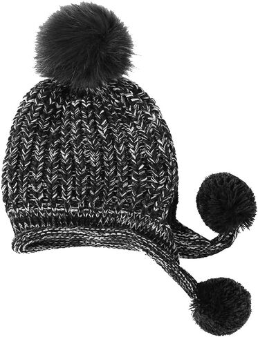 DOCILA Winter Beanie Hat for Women Warm Fleece Lined Pom Knit Earflap Hats Cute Outdoor Snow Ski Skull Cap in Kuwait
