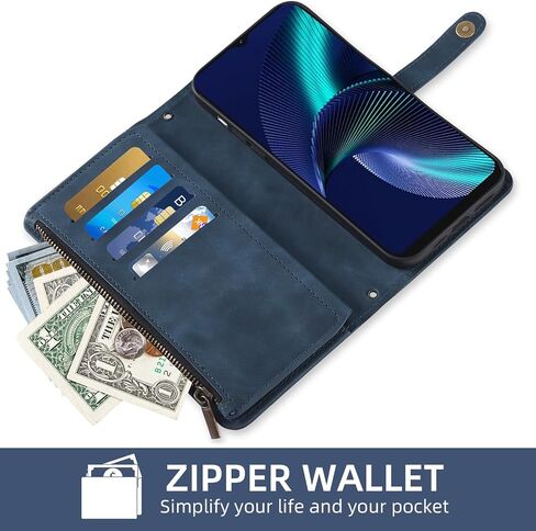 علبة الهاتف لـ Tracfone Blu View Speed ​​5G B1550VL Wallet Wallet مع واقي الشاشة وحزام معصم Crossbody Leather Pattern Pattern zipper redit in Saudi Arabia
