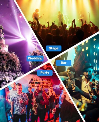 Stage Lights 2 Pack 36 LED Par Light Corded RGB DJ Party Uplights with Sound Activated and DMX Control for Disco, Wedding, Club, Birthday, Christmas Stage Lighting in Kuwait