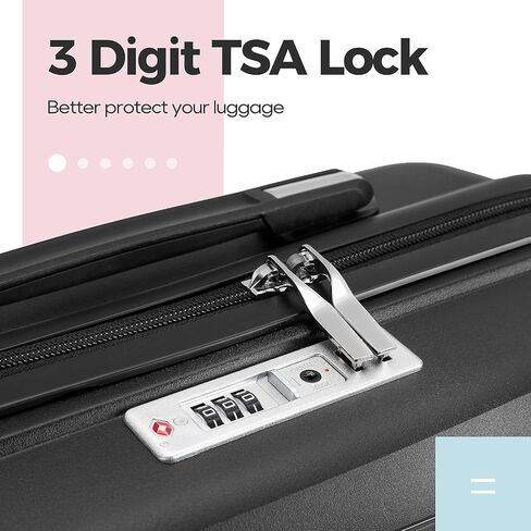Melalenia Luggage Carry On Suitcase Sets, Expandable PP Hard Shell Suitcase with Spinner Wheels,Travel Luggage with TSA Locks 22x14x9 Airline Approved in Saudi Arabia