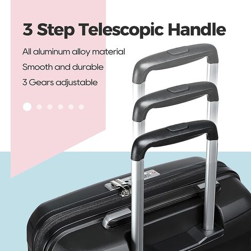 Melalenia Luggage Carry On Suitcase Sets, Expandable PP Hard Shell Suitcase with Spinner Wheels,Travel Luggage with TSA Locks 22x14x9 Airline Approved in Saudi Arabia