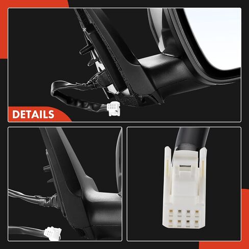 A -Premium Side Side Side Manual Mirror - متوافقة مع شيفروليه أفيو 2004 2005 2006 2007 2008 - اليدوي غير المذرع قابلة للطي أسود خارج المرآة الخلفية - استبدل# 96406189 in Saudi Arabia