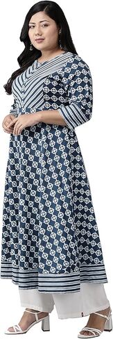 Yash Gallery Women Cotton Floral Print Anarkali Kurta for Summer in Kuwait
