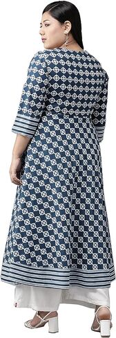Yash Gallery Women Cotton Floral Print Anarkali Kurta for Summer in Kuwait