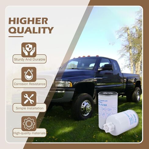 Water Separator Pre-Filter WS100 & Fuel Filter FF100-2 Compatible with AirDog I II II-4G II-5G, Cummins Powerstroke Duramax Diesel, Dodge Ram Chevy Silverado GMC Sierra Replaces P551315 P550550 in Kuwait