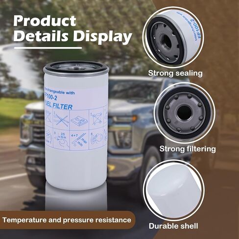 Water Separator Pre-Filter WS100 & Fuel Filter FF100-2 Compatible with AirDog I II II-4G II-5G, Cummins Powerstroke Duramax Diesel, Dodge Ram Chevy Silverado GMC Sierra Replaces P551315 P550550 in Kuwait