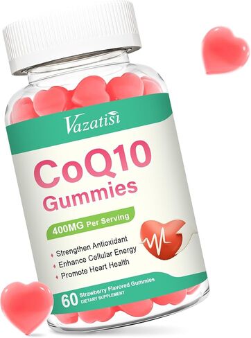 2 Pack CoQ10 Gummies, Plus Omega-3, Magnesium, Vitamin B12 for Brain & Antioxidant, 5X Better Absorption Coenzyme Q10 Supplement - 120 Cts in Kuwait