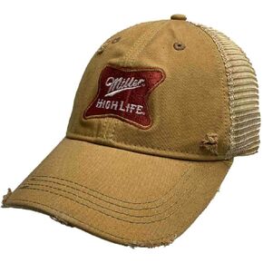 Miller High Life Gold Torn Mesh Retro Brand Trucker Hat in Saudi Arabia