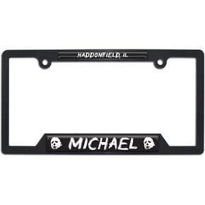 Elektroplate Officially Licensed - Halloween Michael Myers Haddonfield Automotive-Grade Black Plastic Open Corner Horror License Plate Frame Tag Holder for Cars/SUVs/Trucks Weather-Proof Accessory in Saudi Arabia