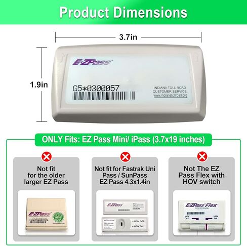 EZ Pass Holder, 2 Pack Ez Pass Holder for Windshield with Strong Suction Cups, Heat & UV Resistant Toll Transponder Holder for Car Fits EZ Pass Mini/iPass in Size 3.7 x 1.9 inches (Clear) in Kuwait