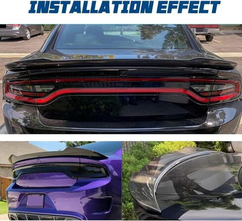 Spoiler for Dodge Challenger/Charger SXT RT SRT 2015-2020 Without Drilling ABS Rear Trunk Spoiler Wing Compatibble with Challenger/Charger SXT RT SRT No Fit SXT Plus (Glossy Black) in Saudi Arabia